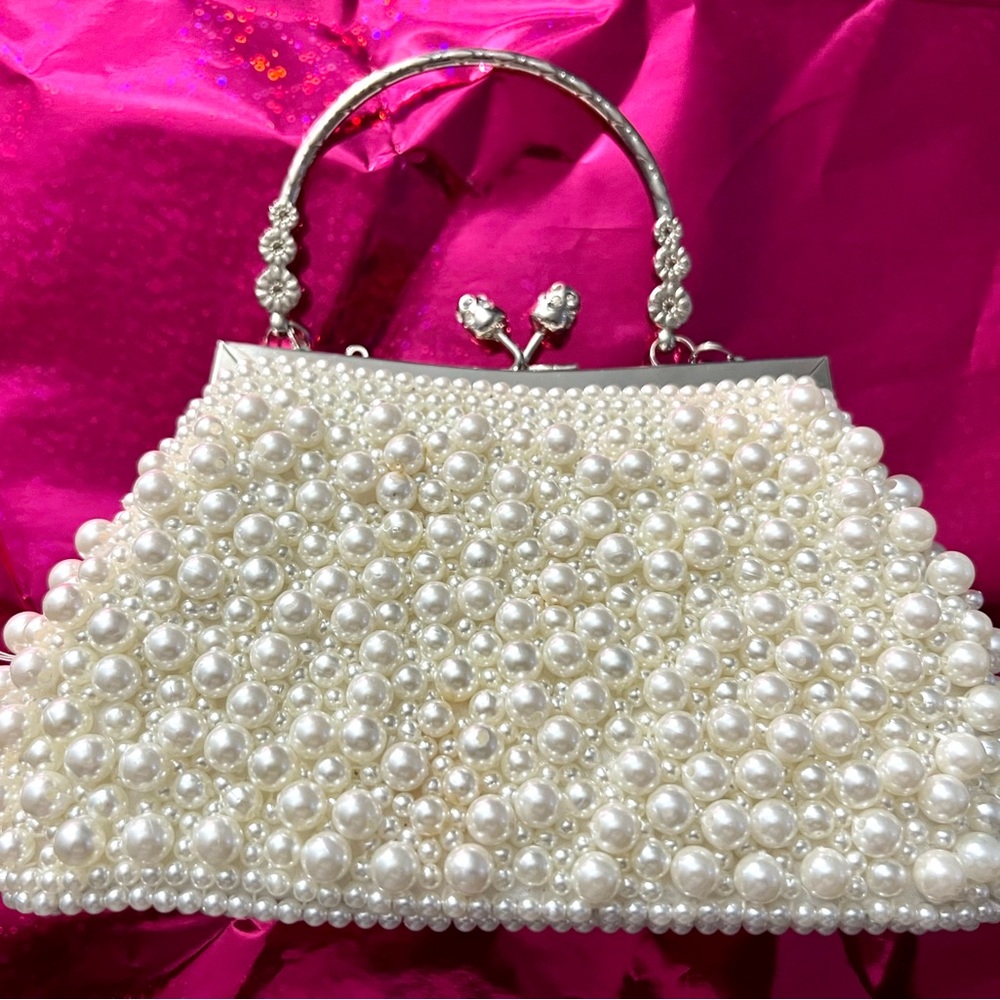 Faux Pearl Handbag
